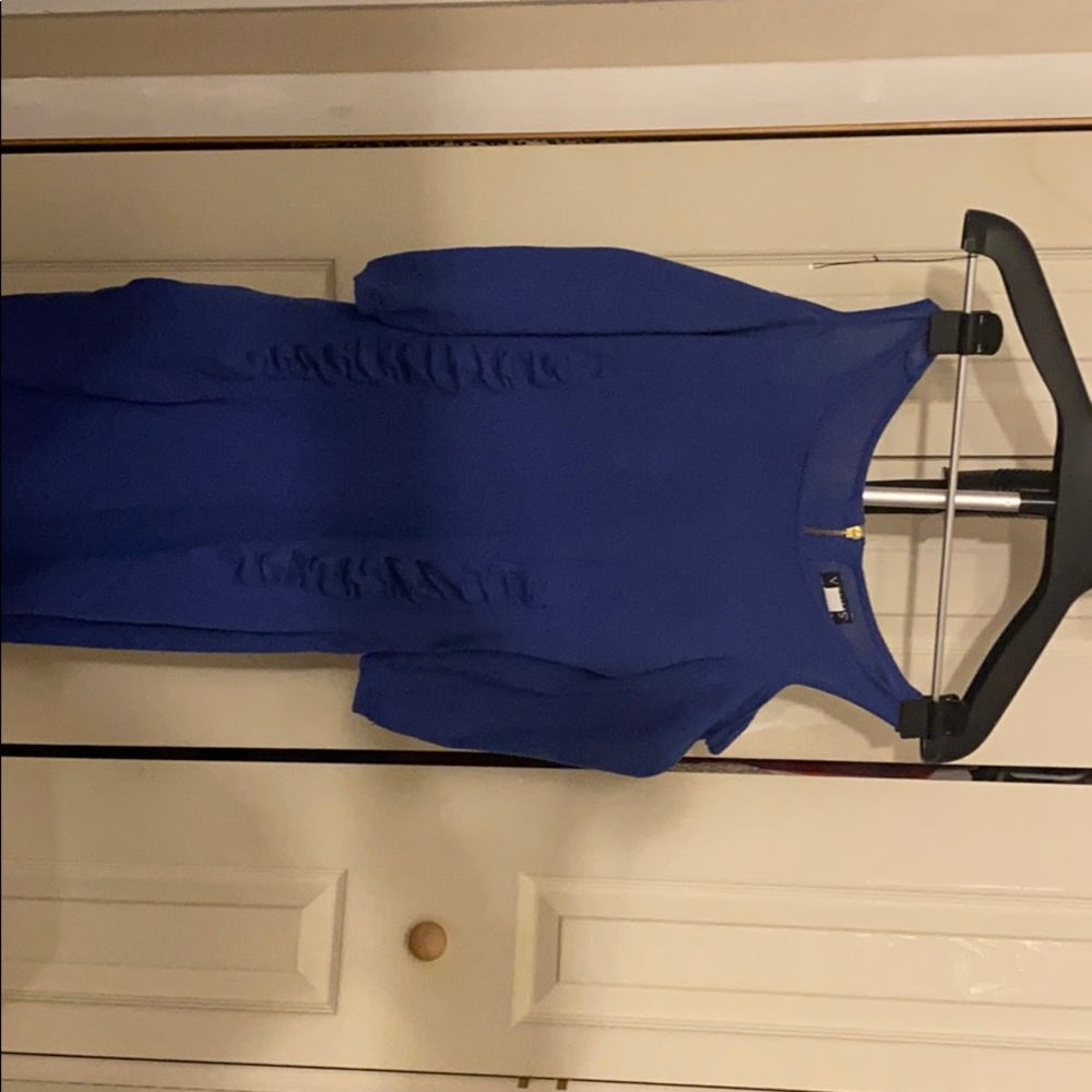 Royal blue sweater dress